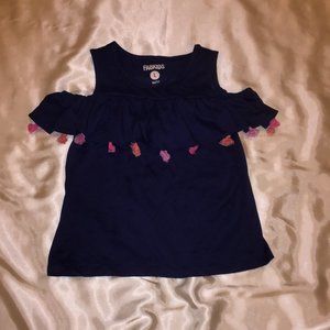 Navy Off- Shoulder Tank Top with Talsels